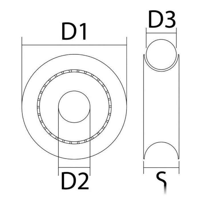 Puleggia delrin su sfere inox