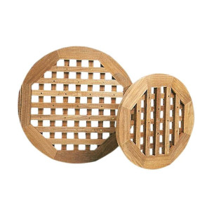 Teak round grating