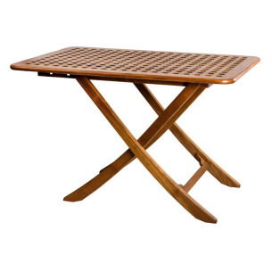 Foldable teak table