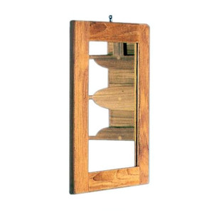 Teak toilet mirror 275x375