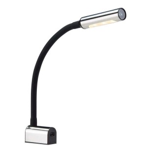 Articulated reading LED spotlight SS  black silicone