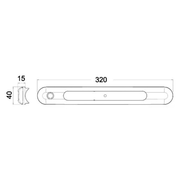 Plafoniera LED appoggio 310x40x15