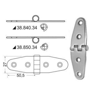 Cerniera inox 101x27 mm