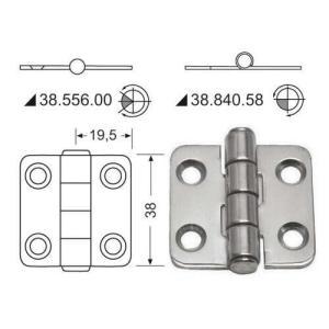 Cerniera inox 38x39 mm