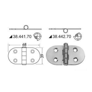 Cerniera inox 68x39 mm