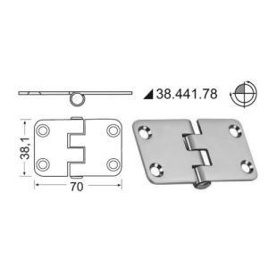 Cerniera inox rovesciata 70x38,1 mm