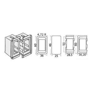 Cornice plastica destra/sinistra nera