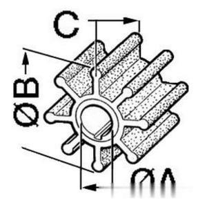 Girante mercury 18/40 hp girella - impeller