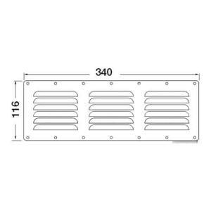 Griglia areazione 116 x 340 mm + antizanzare