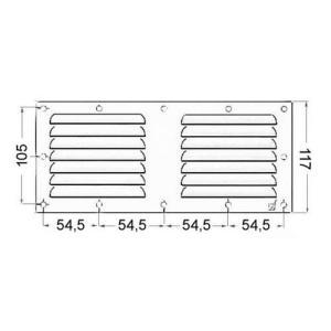 Griglia areazione 128 x 232 mm + antizanzare