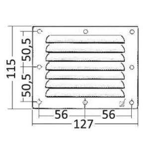 Griglia areazione inox 115 x 127 mm