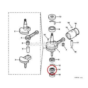 Paraolio albero motore evinrude johnson brp