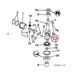 Paraolio albero motore evinrude johnson brp