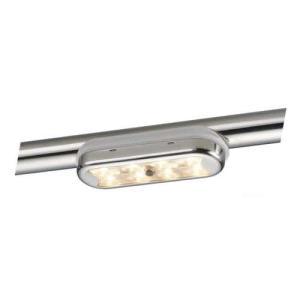 Plafoniera bimini inox compatta a 8 led fondo curvo, con interruttore tendalino