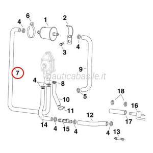 Tubo connettore pompa carburante benzina evinrude johnson brp